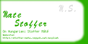 mate stoffer business card