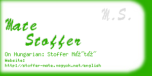 mate stoffer business card